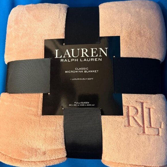 BRAND NEW LAUREN RALPH LAUREN MICROMINK LUXURIOUSLY SOFT QUEEN 90" X 90" BLANKET - Picture 1 of 8